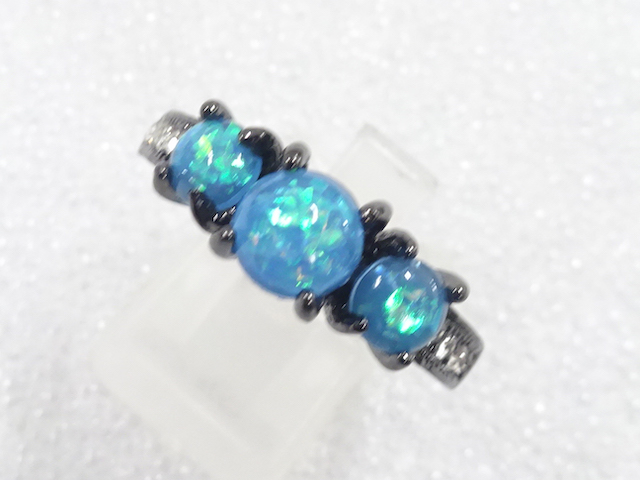 JAPANESE KIMONO / ANTIQUE COLORED STONE RING (SIZE 24)